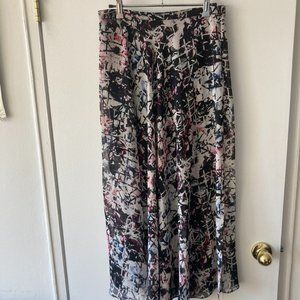 Topshop Sheer Graphic Floral Maxi Skirt